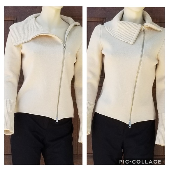 Ann Taylor Loft Sweaters - Ann Taylor Zippered Collar Beige Sweater